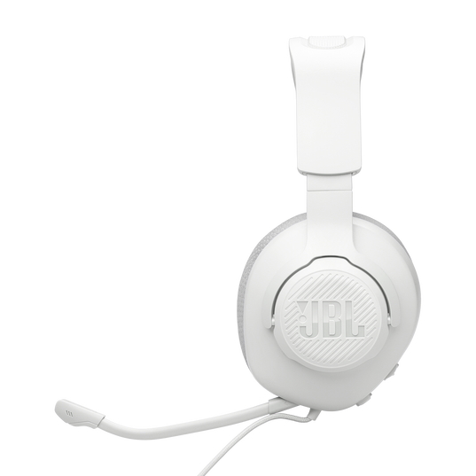 JBL Quantum 100M2 - White - Wired over-ear gaming headset with detachable mic and mute option - Left
